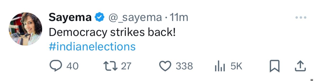 Incognito_qfs's tweet image. Till yesterday,
- There was dictatorship in India.
- EVM could be hacked.
- Election Commission was compromised.
Today,
- Democracy is back.
- EVMs are faultless.
- Election Commission honesty can't be doubted.