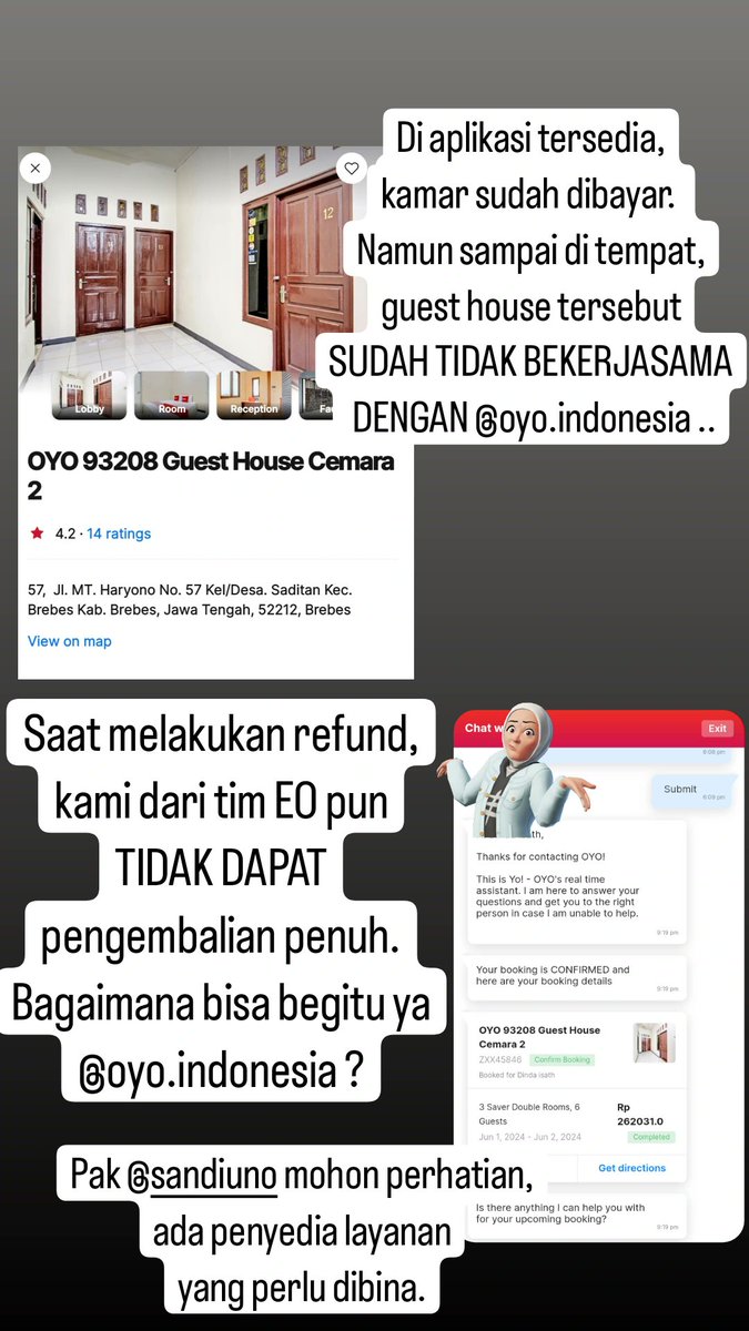 Bagaimana <a href="/oyorooms/">OYO</a> ? Apakah pak <a href="/sandiuno/">Sandiaga Salahuddin Uno</a> bisa bantu?