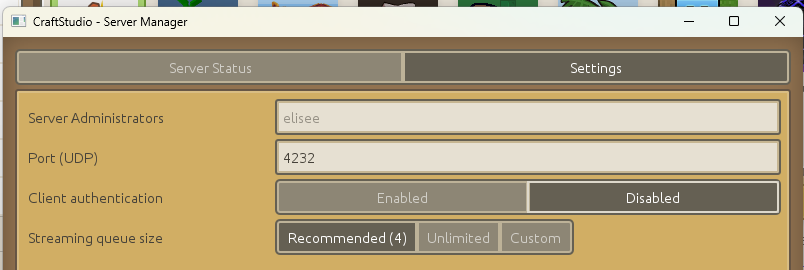 Reminder that CraftStudio's domain name will soon expire.

If you're still using it, you just need to make sure to backup your %APPDATA%/CraftStudio folder and set your server to "Client authentication: Disabled"

If you're stuck, feel free to reach out, I'll be happy to help.