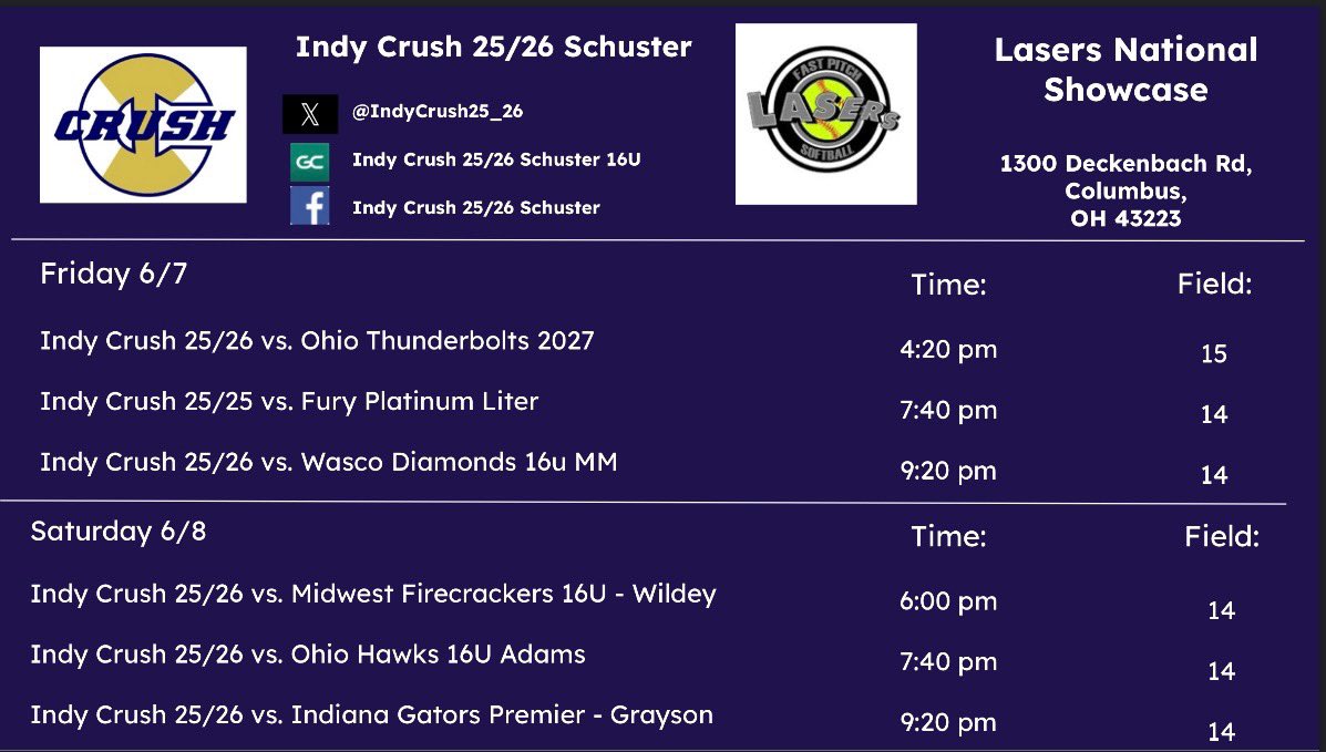 Schedule for this weekend! <a href="/Coach_MGriff/">Coach Griff</a> <a href="/UKCoachLawson/">Rachel Lawson</a> <a href="/UKCoachHimes/">Kristine Himes</a> <a href="/gbaalman25/">Grace Baalman</a> <a href="/worthington_eku/">JaneWorthington</a> <a href="/WKUSoftball/">WKU Softball</a> @NKUSBCoachG <a href="/mzerkleee/">Morgan Zerkle</a> <a href="/TransySBCoach/">Shawn Hendrickson</a> <a href="/GC_CoachT/">Thomas Thornton</a> <a href="/rstaggs/">Robert Staggs ✝️🐻🥎🇺🇸</a>