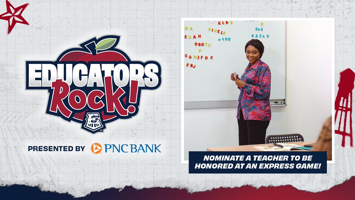 Know a teacher who goes above and beyond in the classroom? Nominate them to be honored at a #RRExpress game this season through the Educators Rock! program, presented by @PNCBank. 🔗 bit.ly/RRE-EducatorsR…