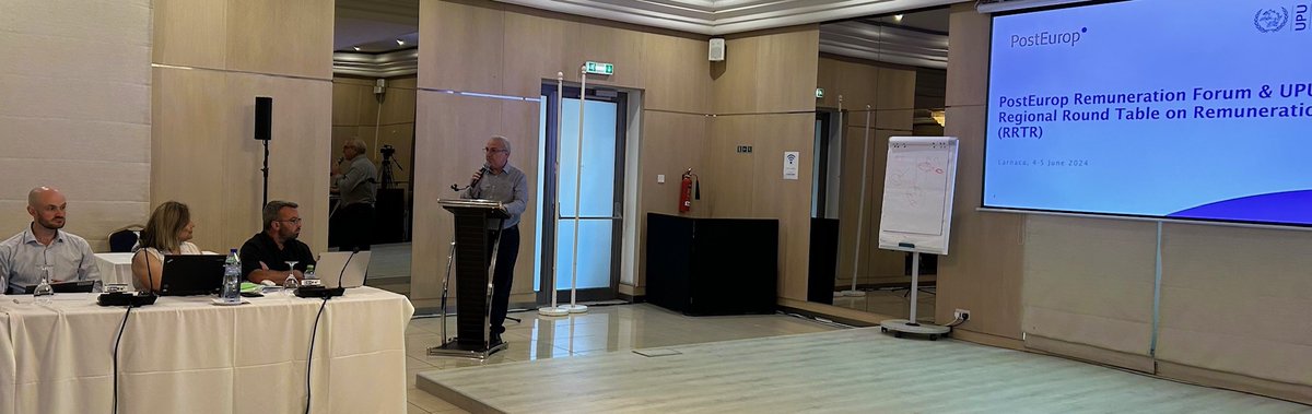 PostEurop's tweet photo. [2/2] 40 reps from UPU, PostEurop, PRIME, and 22 postal operators attend in-person, with 19 more joining online. Key topics: UPU service changes, IRS 2026-2030 proposals, and financial impact models. 

#PostalRates #PostEurop2024 #UPUForum https://t.co/lH3L1aBAvC