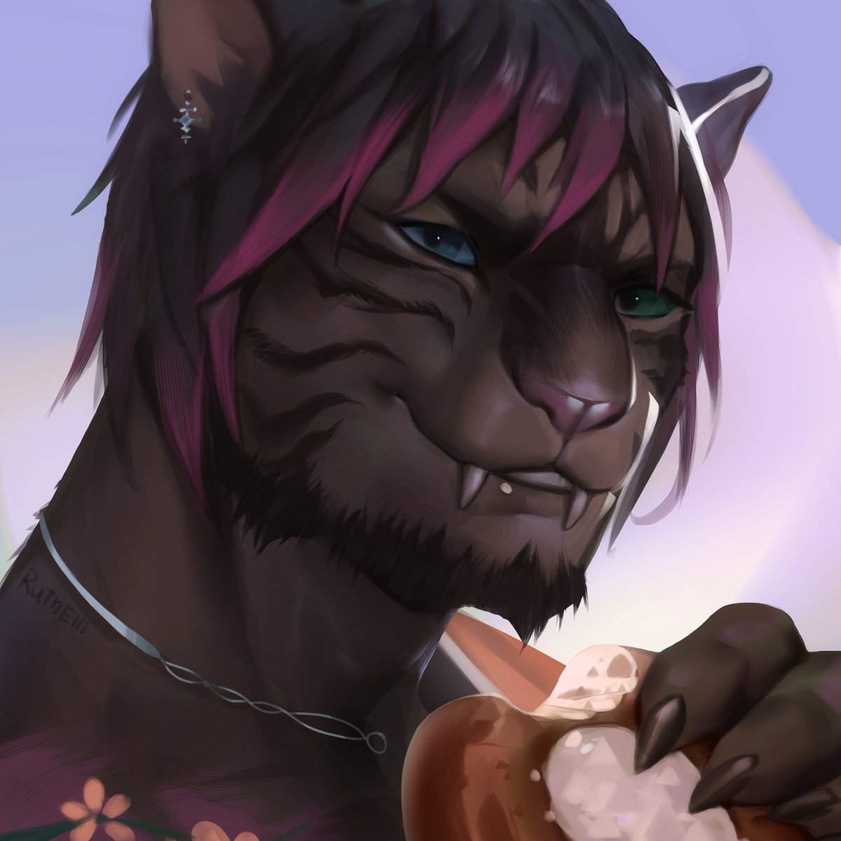 Portrait comms with Elezen and Hrothgar