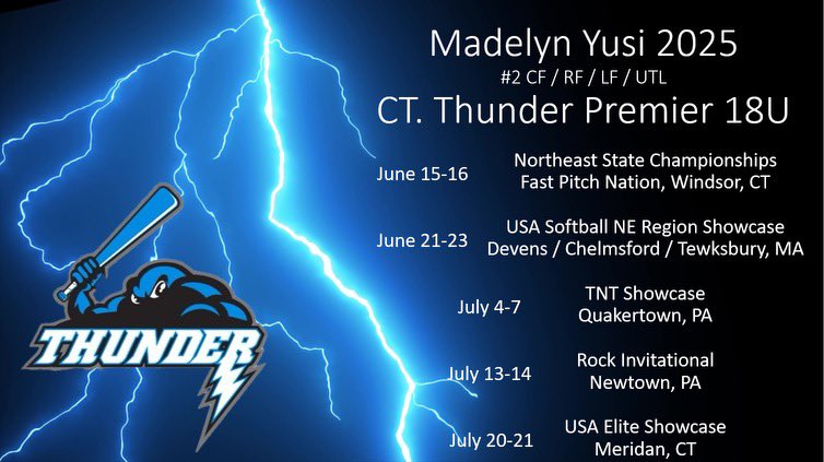 Can’t wait to start the summer season with <a href="/CTThunderFastp1/">@CTThunderFastpitch</a>   If you want to see how I did during the spring, click on the link ⬇️
youtube.com/@madelynyusi20…