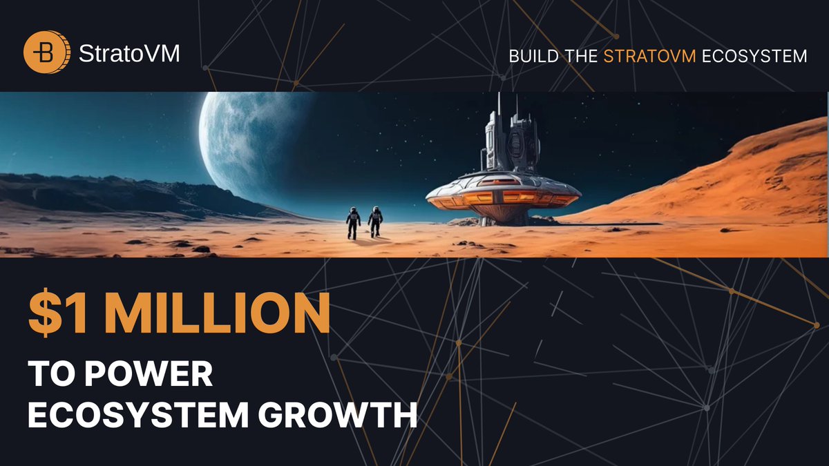 StratoVM_'s tweet photo. 🚀Introducing the $1Million StratoVM Accelerator Program🚀

We're fueling innovation in #DeFi on Bitcoin!  

Deploy your dApp to the StratoVM Testnet and secure $SVM token allocation from our $1M fund 🪂 
Submit your application by navigating to https://t.co/QG7JmbGxz2 and exploring the Ecosystem section.