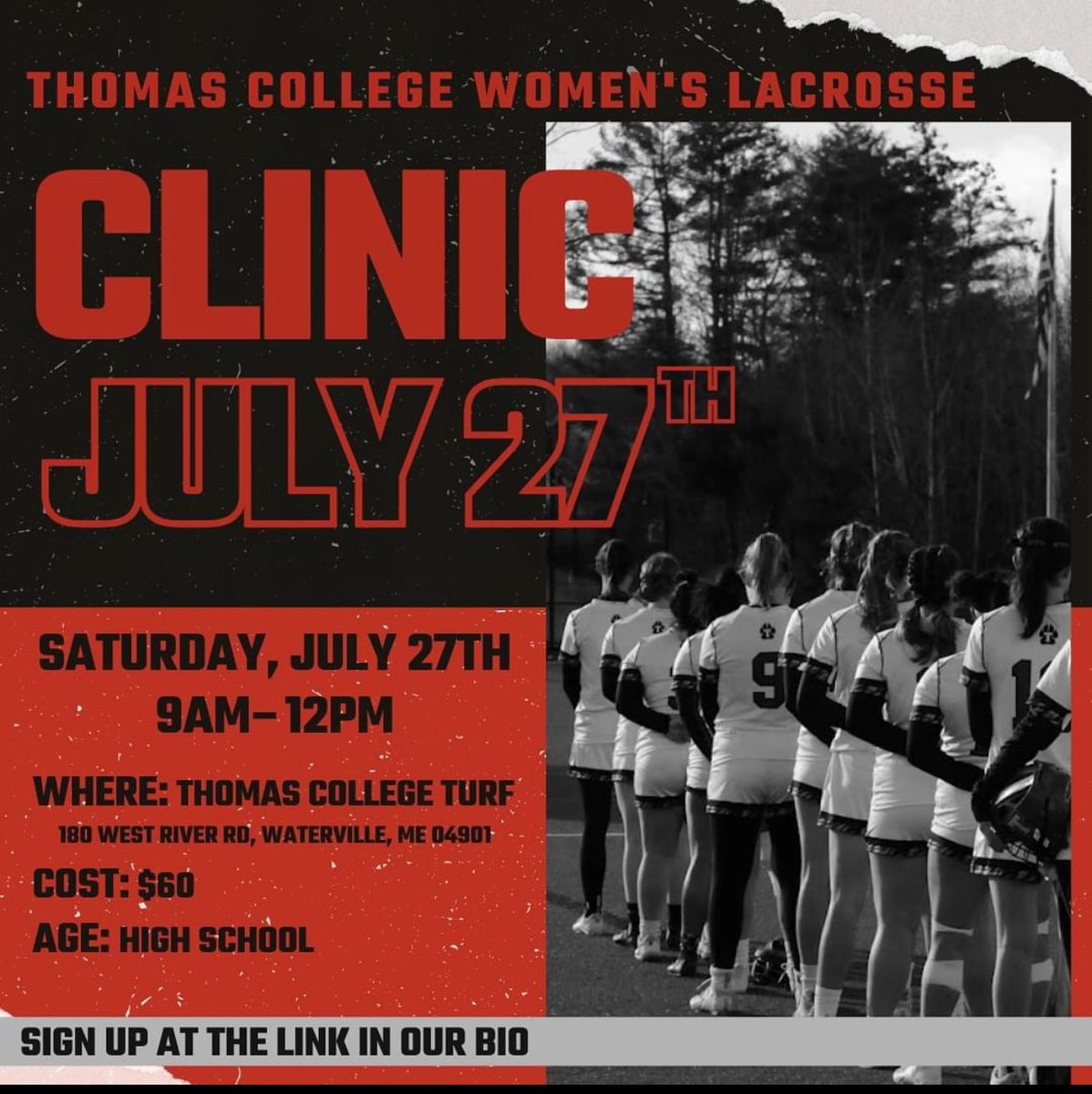 Great opportunity and great coaches! Check out the beautiful state of Maine and Thomas College! 🥍