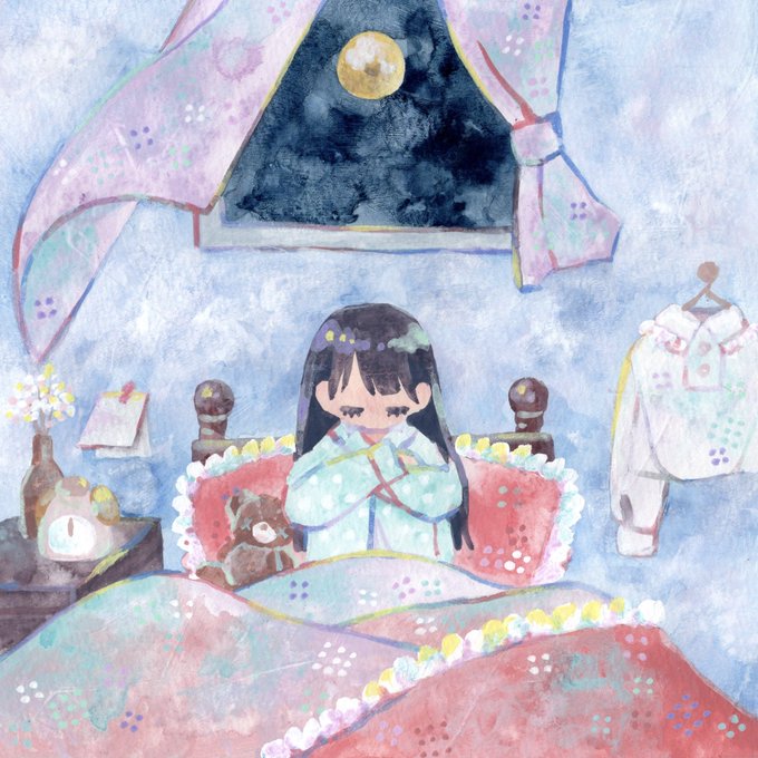 「closed eyes moon」 illustration images(Latest)