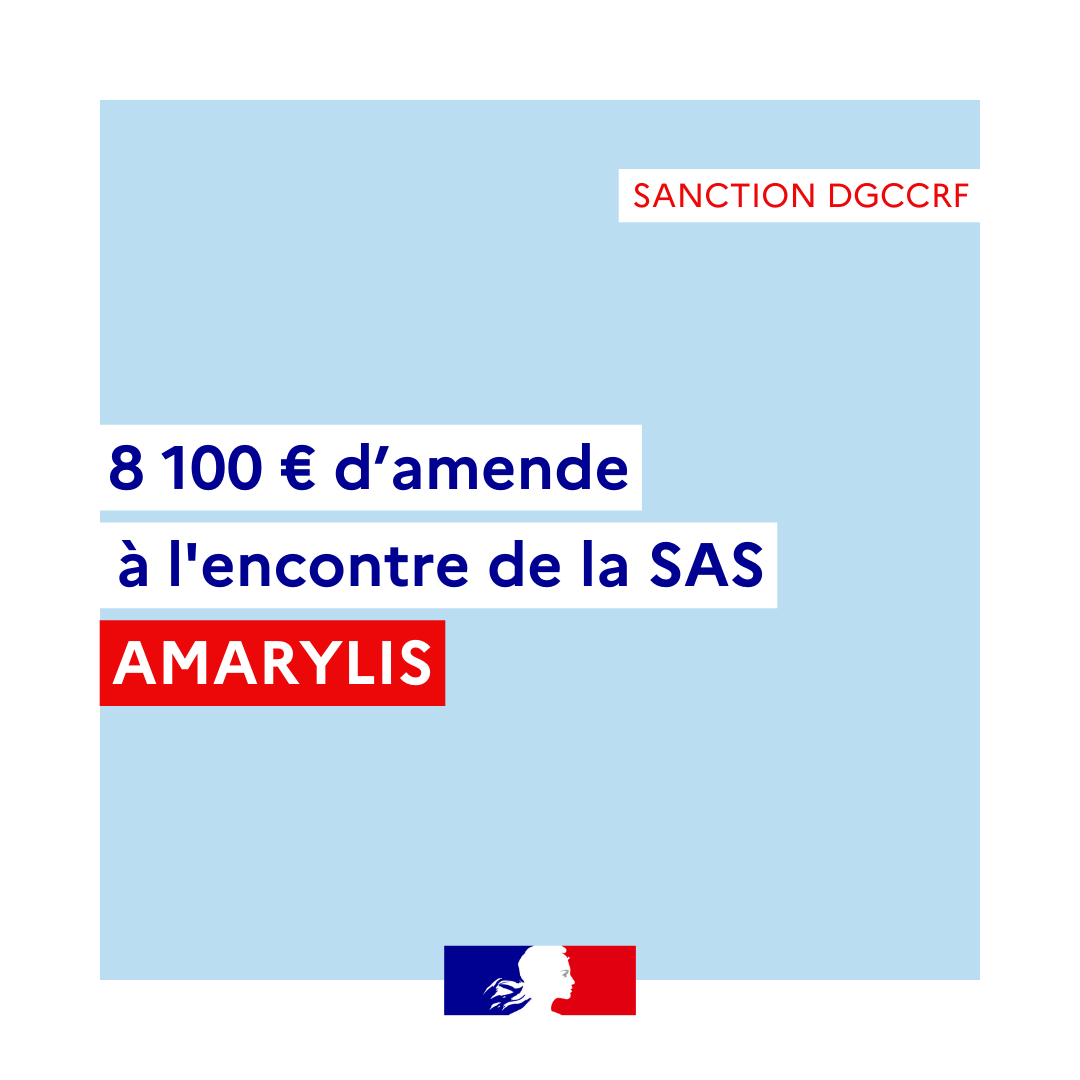 ⚠️ La DDPP 31 prononce une amende de 8.100€ à l'encontre de la SAS AMARYLIS pour des défauts de concordance entre prix affiché et prix en caisse et défauts d'affichage de prix dans le magasin INTERMARCHÉ 30 chemin de Ferro Lebres à Toulouse (31100)
👇
bit.ly/3VC9N2x