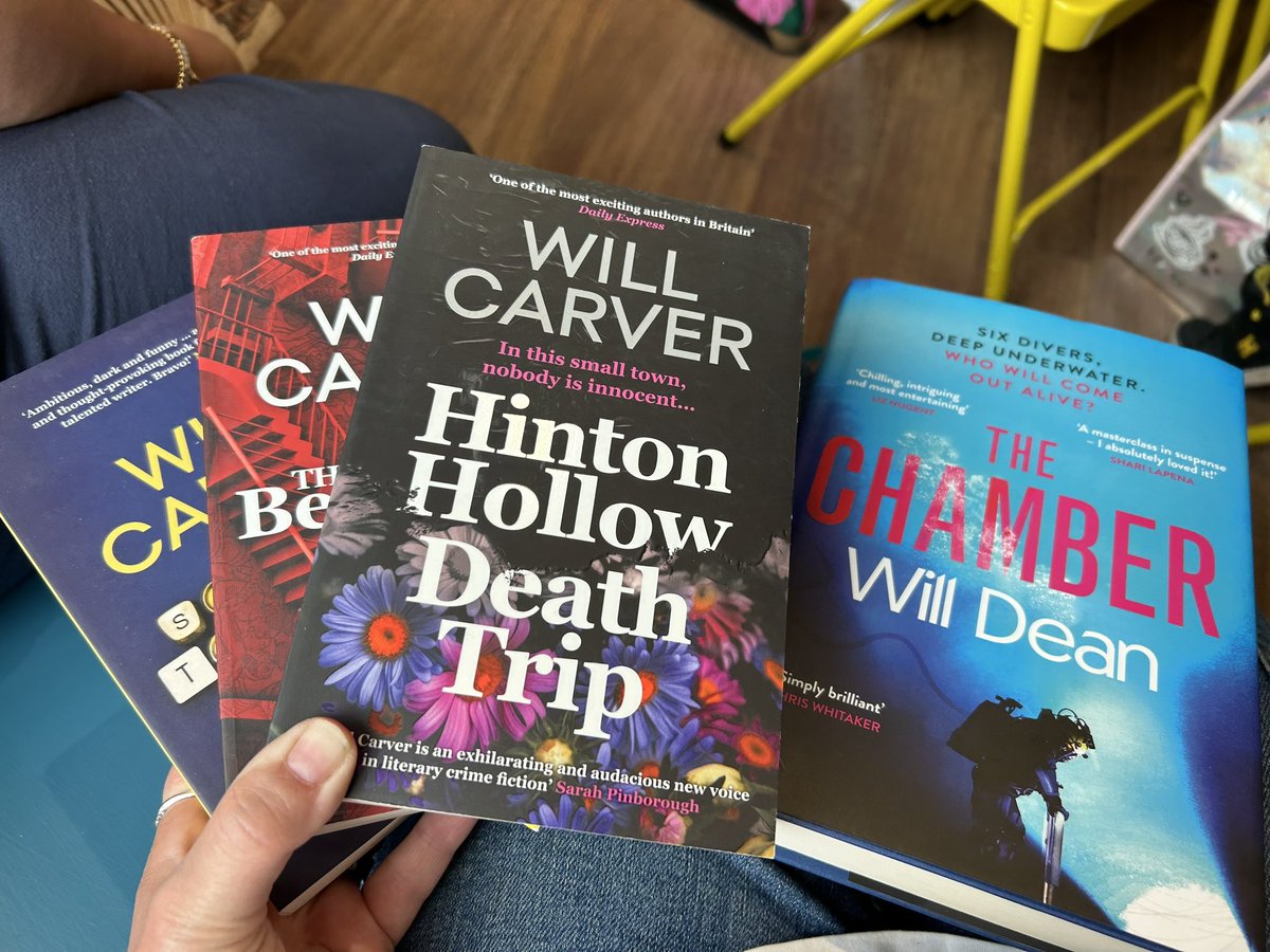 Fab event <a href="/bertsbooks/">Bert’s Books</a> last night with <a href="/willrdean/">Will Dean</a> and <a href="/will_carver/">Will Carver</a> many laughs and secrets spilled along the way.  TV Adaptations afoot and new books for both on the horizon. #TheChamber is out Thursday - signed copies of books by both Will’s available from Bert’s, get yours now.