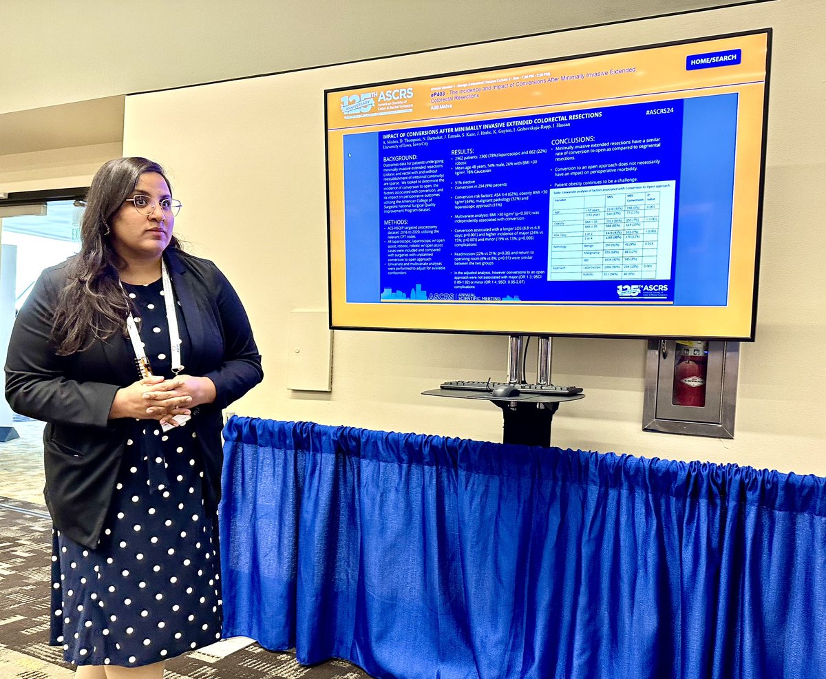 Aditi Mishra, MBBS (@adimish_surg) on Twitter photo Grateful to <a href="/ASCRS_1/">ASCRS_1</a> for providing a platform to present “The Incidence and Impact of Conversions After Minimally Invasive Extended Colorectal Resections” at the 125th ASCRS Annual Meeting #ASCRS24 #ColorectalSurgery . Thank you <a href="/ImranHassanMD1/">Imran Hassan MD</a> .
<a href="/DTThompsonMD/">Dakota Thompson, MD</a> <a href="/nicholasbmd/">Nicholas Bartschat, MD</a> Grateful to <a href="/ASCRS_1/">ASCRS_1</a> for providing a platform to present “The Incidence and Impact of Conversions After Minimally Invasive Extended Colorectal Resections” at the 125th ASCRS Annual Meeting #ASCRS24 #ColorectalSurgery . Thank you <a href="/ImranHassanMD1/">Imran Hassan MD</a> .
<a href="/DTThompsonMD/">Dakota Thompson, MD</a> <a href="/nicholasbmd/">Nicholas Bartschat, MD</a>