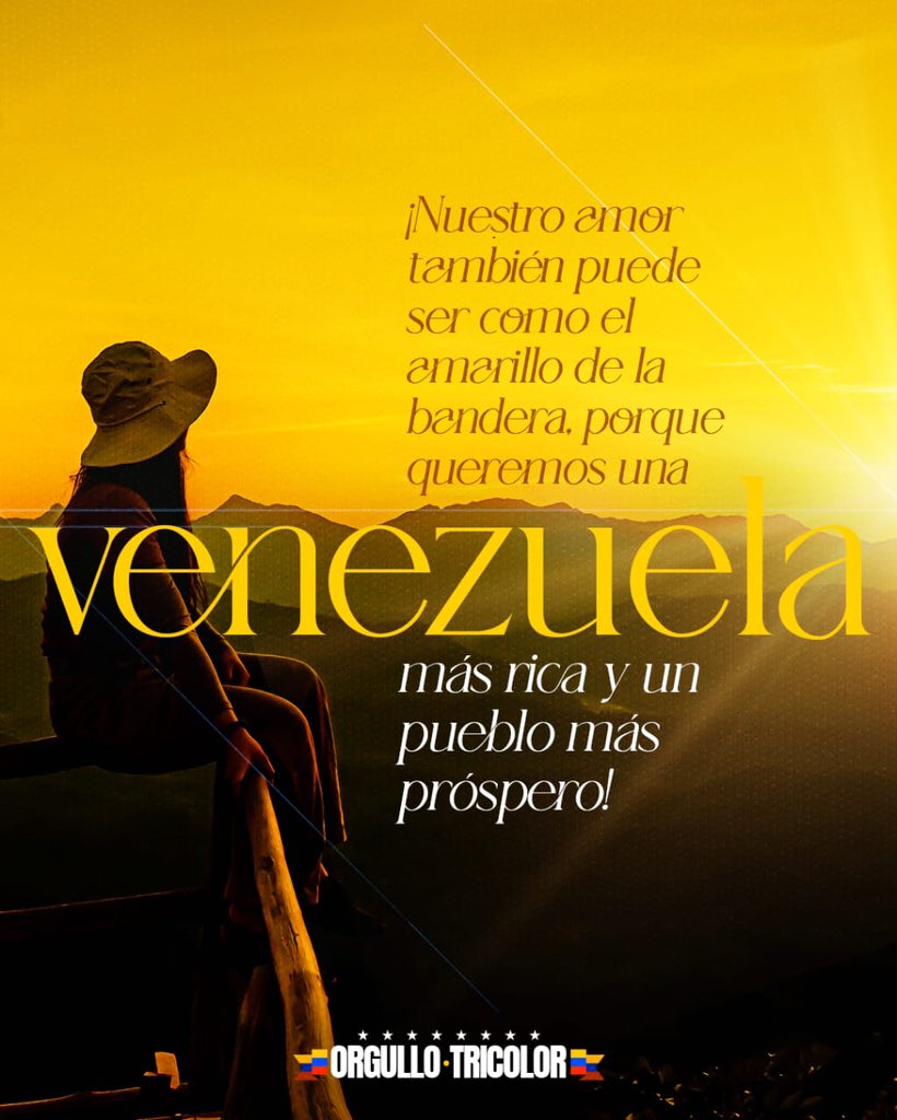 Los colores de nuestra bandera representan la fuerza y la unidad de nuestro pueblo. ¡Venezuela, te amamos!  #OrgulloTricolor
<a href="/NicolasMaduro/">Nicolás Maduro</a> <a href="/dcabellor/">Diosdado Cabello R</a>  <a href="/eduardopiate2/">eduardo piñate</a>  <a href="/villapolpsuv/">Gustavo Villapol</a>  <a href="/CuatroFWeb/">Cuatro F Web</a>  <a href="/PartidoPSUV/">PSUV</a>  <a href="/PSUVEnApure/">PSUV Apure</a>