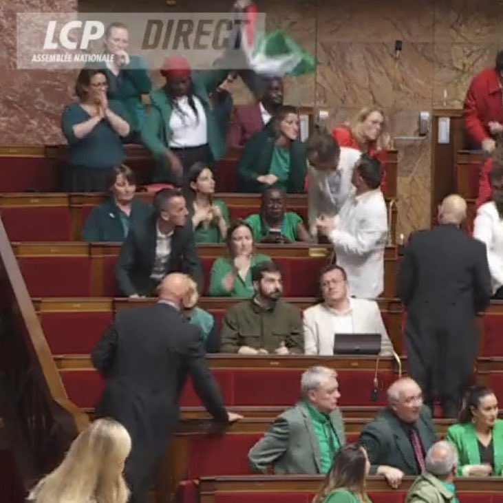 Mon collègue Sébastien Delogu était peut être du mauvais côté du règlement mais du bon côté de l’histoire 

#Palestine 🇵🇸✊🏾