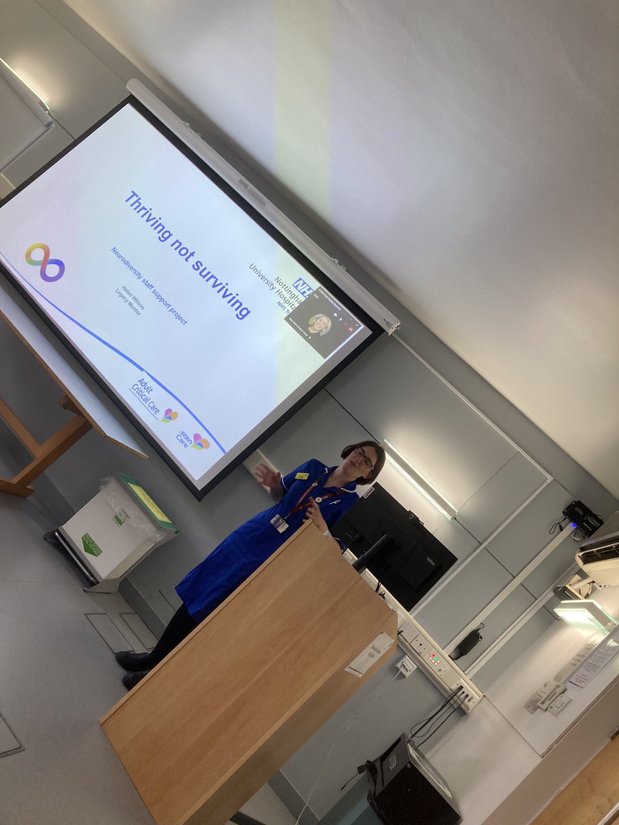 Critical Care Quality Improvement Lead Nurses (@cc_qils_nuh) on Twitter photo Helen presenting her amazing work on NeuroDiversity in Critical Care - some really interesting insights <a href="/NUHCriticalCare/">NUH Critical Care๐ณ๏ธโ๐</a> #HowManySpoons #CCQSI Helen presenting her amazing work on NeuroDiversity in Critical Care - some really interesting insights <a href="/NUHCriticalCare/">NUH Critical Care๐ณ๏ธโ๐</a> #HowManySpoons #CCQSI