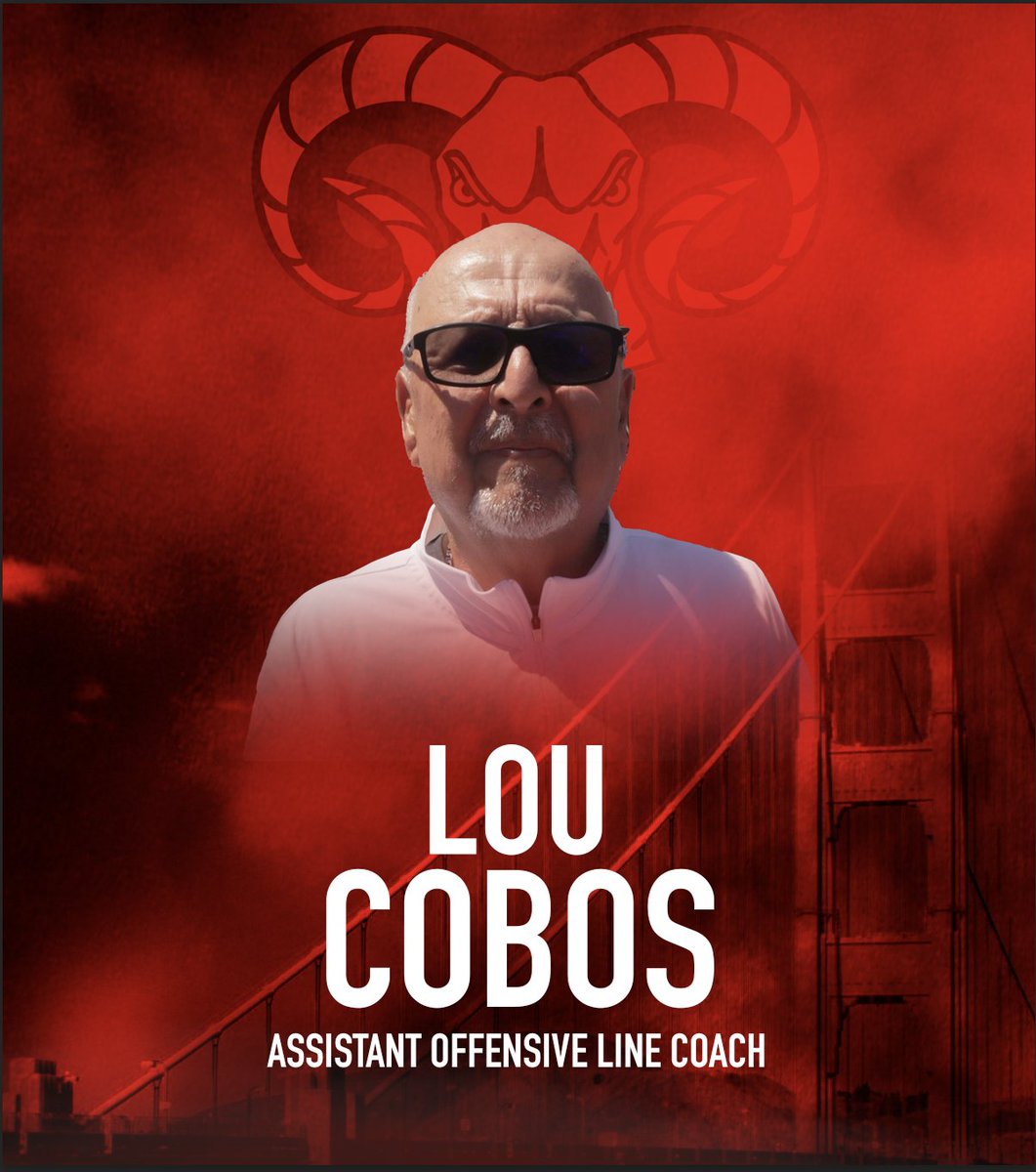 CCSFFootball's tweet photo. Reintroducing Lou Cobos as our Assistant Offensive Line Coach! Blessed to have ya coach! 

#NoPlaceLikeCity | 🌉 https://t.co/9Mcsf7qOih