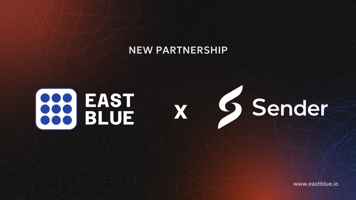 Eastblue (@eastblue_io) on Twitter photo We are pleased to welcome @SenderLabs into the EAST ecosystem! 🤝
As an esteemed partner, Sender is a leading web3 wallet providing smooth and secure services on <a href="/NEARProtocol/">NEAR Protocol</a> 🔥
Lets join the thriving EAST Alliance with Sender! 💙
Link: hub.eastblue.io/missions
Code: quipAD We are pleased to welcome @SenderLabs into the EAST ecosystem! 🤝
As an esteemed partner, Sender is a leading web3 wallet providing smooth and secure services on <a href="/NEARProtocol/">NEAR Protocol</a> 🔥
Lets join the thriving EAST Alliance with Sender! 💙
Link: hub.eastblue.io/missions
Code: quipAD