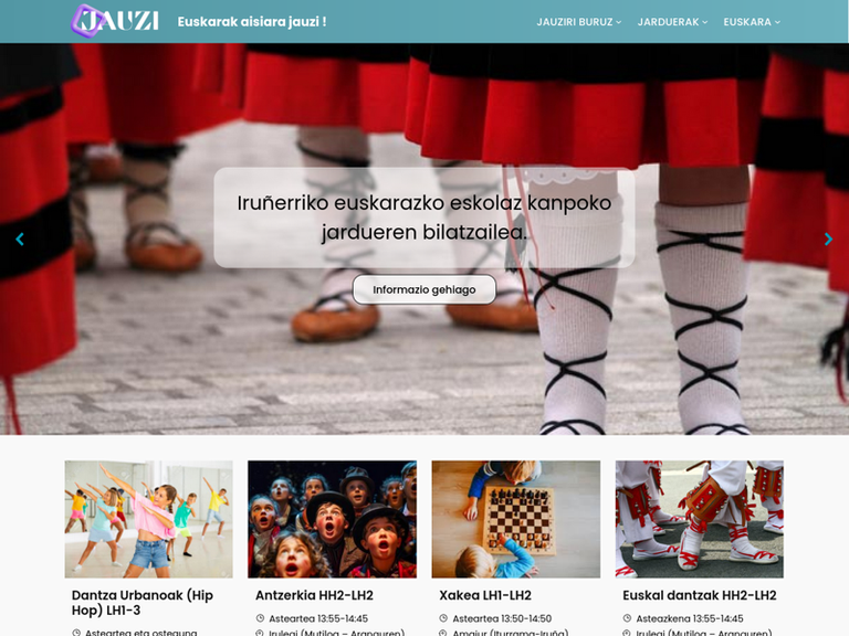 Iruñerriko euskarazko eskolaz kanpoko jardueren bilatzailearen webgunea garatu dugu, Sortzen Elkartearentzat. 2024-25 ikasturterako jardueren izen emateak jada zabalik. codesyntax.com/eu/proiektuak/…