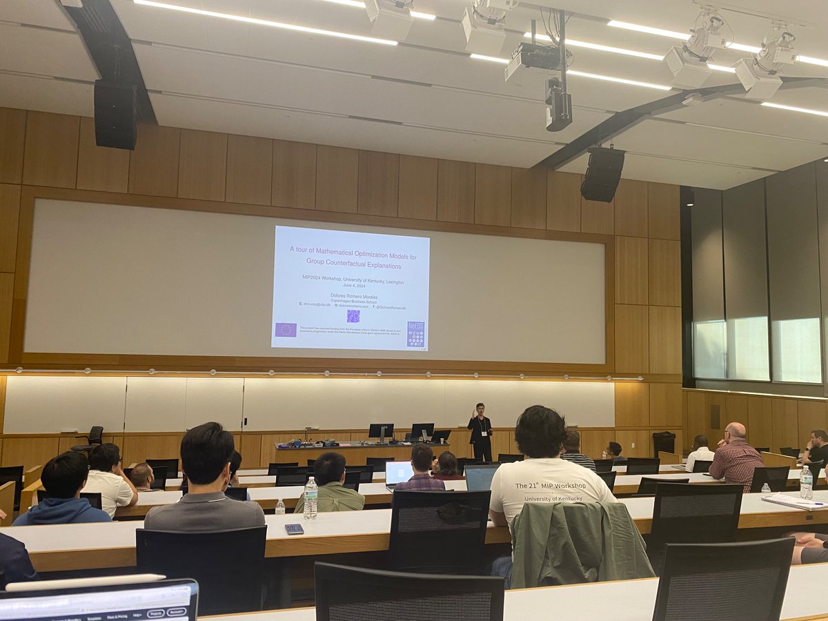 Maryam Daryalal (@m_daryalal) on Twitter photo My first MIP! 🥹
<a href="/DoloresRomeroM/">Dolores Romero Morales @doloresromerom.bsky.social</a> talking about interpretability in ML and the role of MIP in it.
#mip2024
#KnightsOfMIP My first MIP! 🥹
<a href="/DoloresRomeroM/">Dolores Romero Morales @doloresromerom.bsky.social</a> talking about interpretability in ML and the role of MIP in it.
#mip2024
#KnightsOfMIP