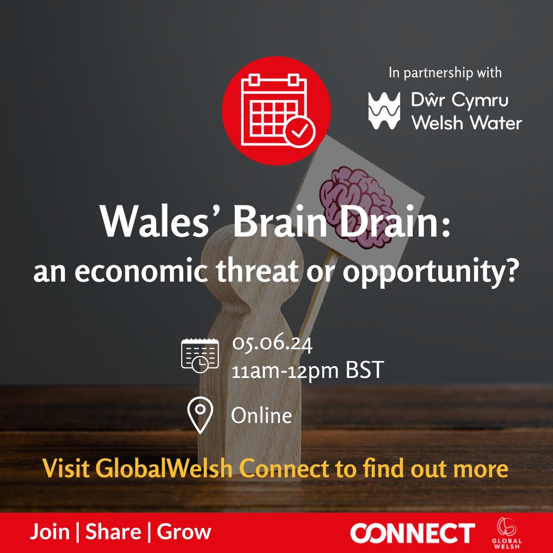 🏴󠁧󠁢󠁷󠁬󠁳󠁿 WALES' BRAIN DRAIN: AN ECONOMIC THREAT OR OPPORTUNITY? 🧠  

Join Dr Birchley TOMORROW where you can find out more about the important research project into 'brain drain' in Wales!

&gt;&gt; bit.ly/44NcocU

#Wales #Braindrain