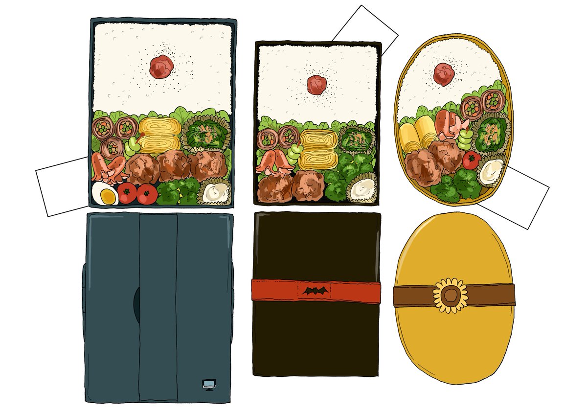 kanakan1218's tweet photo. 描いた記憶のないどくずお弁当絵でてきた！ https://t.co/KyNNW7mOvy