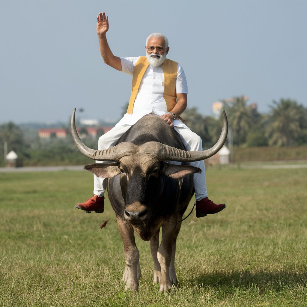 theaiguyonx's tweet photo. Modiji aapki Bhains thik hai na 😅? 
#ElectionsResults https://t.co/xIk1YhjuMR