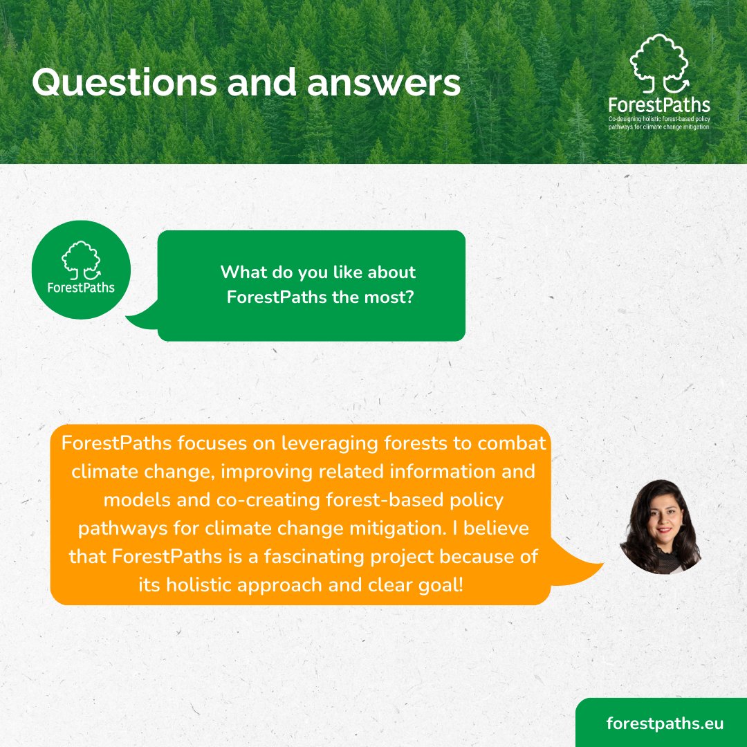 forestpaths_eu's tweet image. Last week, we introduced you to one member from @europeanforest and this week, we present another😎

Find out more about Cleo Orfanidou's diverse experience within EFI and ForestPaths, including her thoughts on the project 👇

#ForestPathsFaces #climatesmartforestry #forests