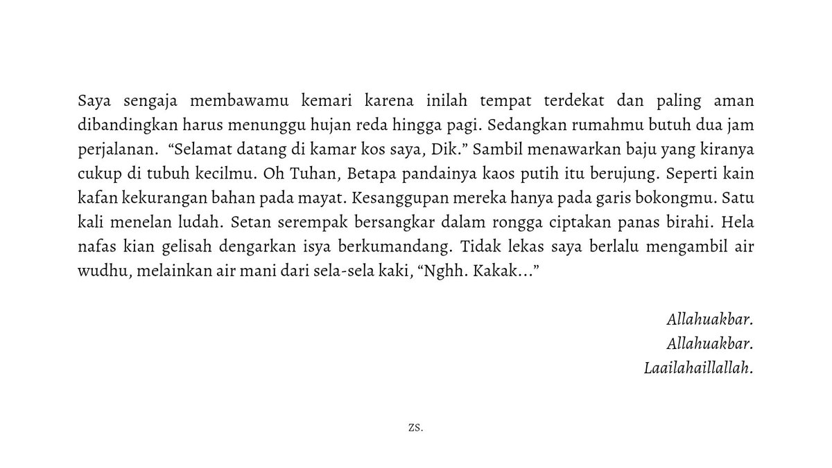 TW // NSFW, Mention of Religion.
#YangKitaLakukanDiKos