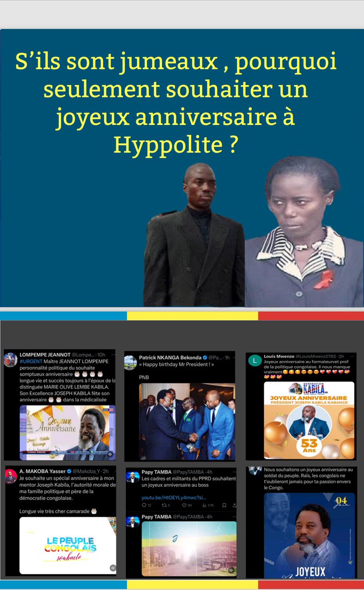 CamInfo4's tweet photo. « Mentez mentez il en restera toujours quelque chose»

😂😂😂😂😂😂😂😂😂😂😂😂😂 Le PPRD a fabriqué 2 jumeaux, mais maintenant ils ne souhaitent qu’un joyeux anniversaire à Hyppolite et l’autre est totalement oublié https://t.co/FQWtARZ9Kb