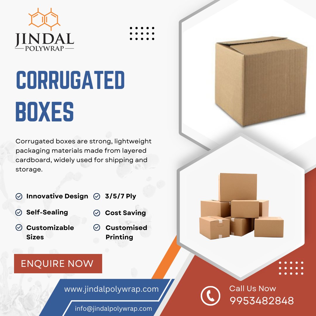 JindalPolywrapp's tweet image. Corrugated Boxes

Call us at: +91-9953482848
Visit Website: jindalpolywrap.com

#CorrugatedBoxes #CustomBoxDesign #DurableBoxes #EcoFriendlyPackaging #ProtectivePackaging #BoxManufacturer #CorrugatedPackaging #CorrugatedBox #RecyclableMaterials #PackagingSolutions