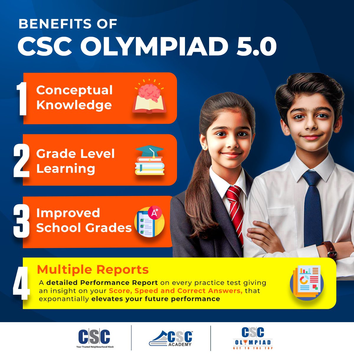 CSC Olympiad 5.0 - Unlock your child's potential for a better future...

-Conceptual Knowledge
-Grade Level Learning
-Improved School Grades
-Get Multiple Reports

For details, visit cscolympiad.org or mail us at olympiad@cscacademy.org

#CSC #CSCOlympiad @naveensharmacsc