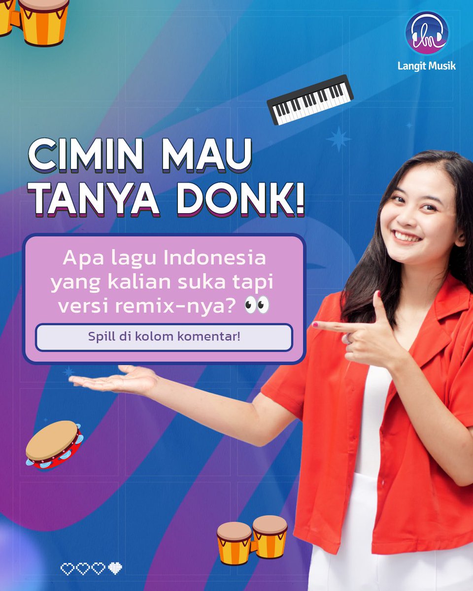 LangitMusik's tweet photo. Tulis judul lagunya dan mention penyanyinya!
Siapa tau di-notice~ ๐๐๐ป๐ง
#MusikIndonesia #TunjukanEkspresiMusikMu #LangitMusik #LaguPopIndonesia #LaguKekinian #Musik #MusikIndonesia #MusikHits #MusikTrending #musikdangdut #dangdut #dangdutremix #laguremix https://t.co/SFvj1URS30
