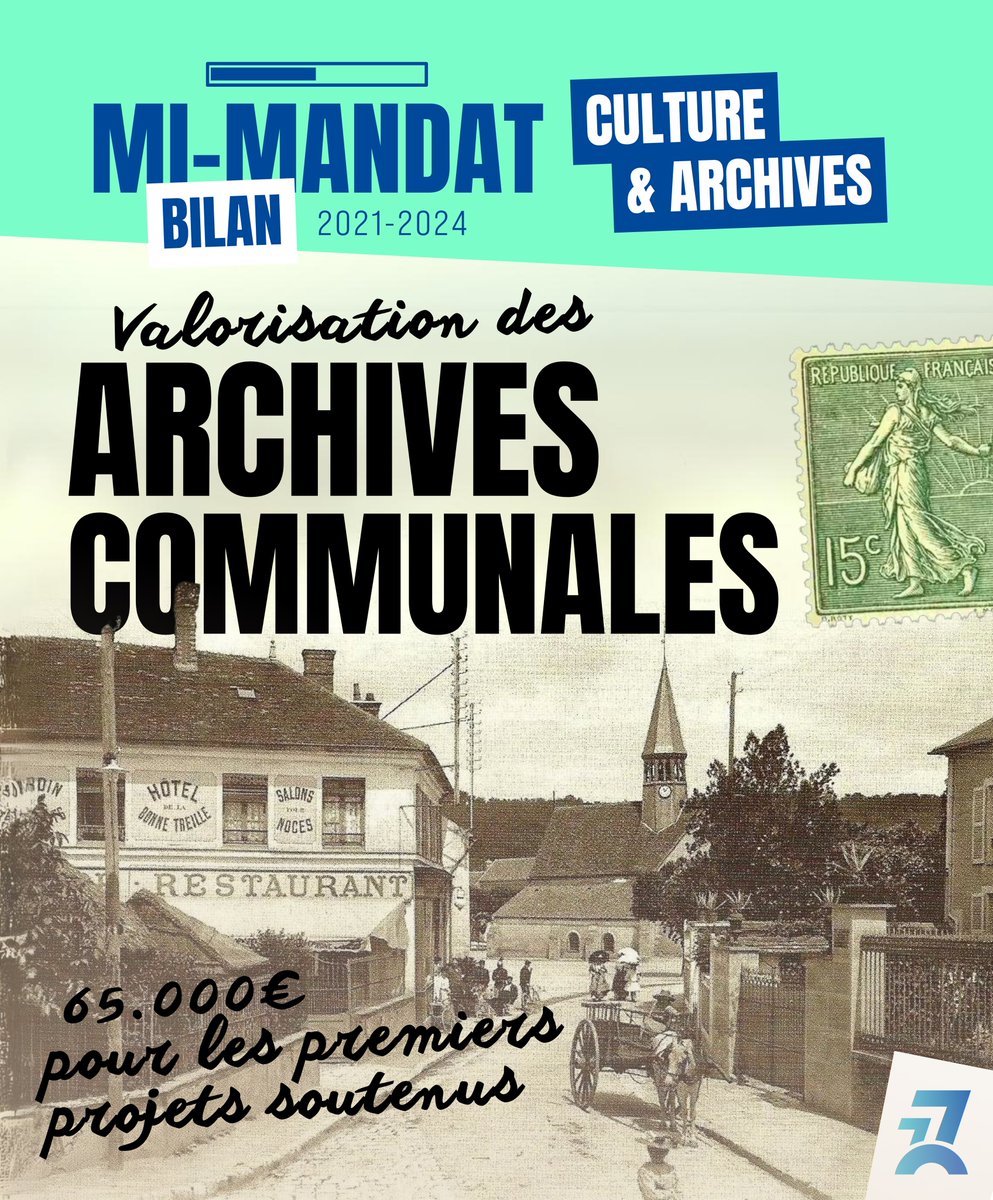Majorite77's tweet photo. 𝗕𝗜𝗟𝗔𝗡 𝗗𝗘 𝗠𝗜-𝗠𝗔𝗡𝗗𝗔𝗧 | Culture &amp; Archives

📽️ Création d’un dispositif pour valoriser les 𝗮𝗿𝗰𝗵𝗶𝘃𝗲𝘀 𝗰𝗼𝗺𝗺𝘂𝗻𝗮𝗹𝗲𝘀 à travers des expositions, des manifestations… 

✔️ 𝟲𝟱 𝟬𝟬𝟬 € déjà engagés en 2023 !

#BilanMiMandat #Culture #Archives https://t.co/FZV3tdo3iM