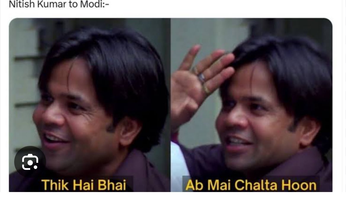 vijaybhugra001's tweet photo. Nitish Kumar is like that corporate employee who switches company every year or every time someone offers better CTC 😂

#ElectionsResults https://t.co/9wwoVrVHsQ