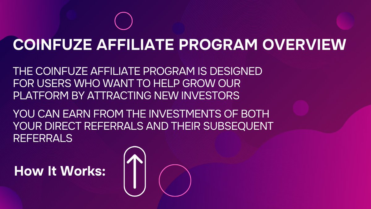 Coin_fuze's tweet image. 🔗 The program uses a multi-level referral system:
Level 1: Your direct referrals. 
Level 2: Referrals by your Level 1 partners. 
Level 3: Referrals by your Level 2 partners.
🌟 This system helps you expand your network and grow your income continuously.