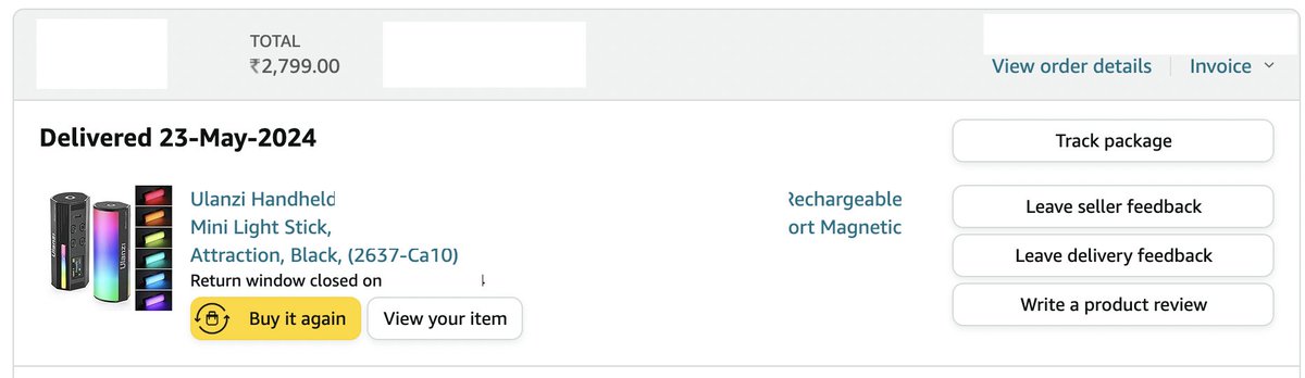 This is how I was scammed by <a href="/amazonIN/">Amazon India</a> 

I ordered a photo/video light from Amazon for ₹2799 👇

I called Amazon Support on Friday, May 31st, as a follow-up to an earlier complaint. They said they would investigate and it would take 48 hours. 

After almost 3 days, I posted this