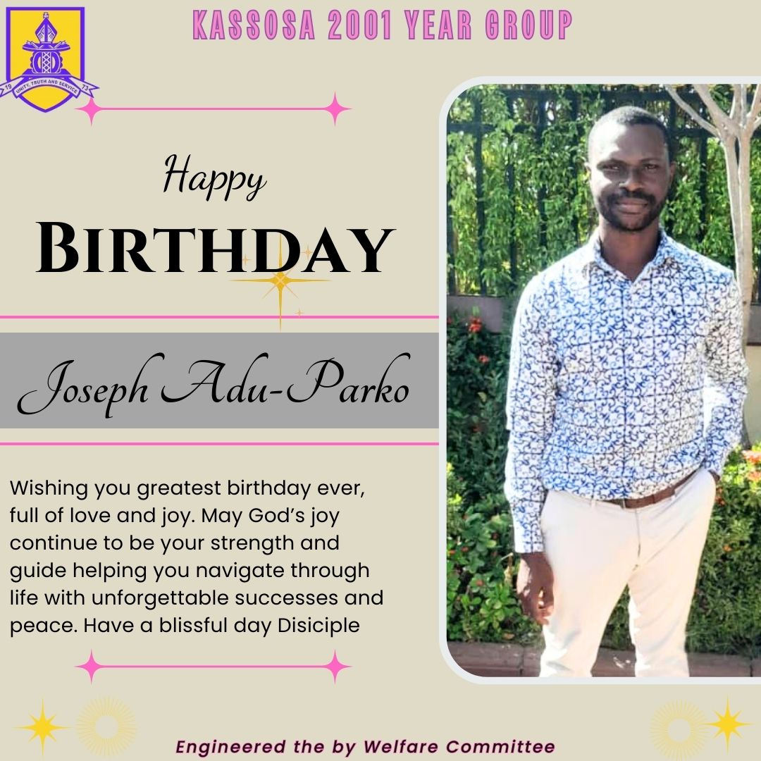 kass2001year's tweet photo. @SweetMelodiesFM Belated favoured birthday Joe. This is how far God has brought you and we all join to celebrate with you to express how precious you are to us. 0249690767. KASS 2001 Welfare Committee. #ttsm https://t.co/zKovHmn1MI
