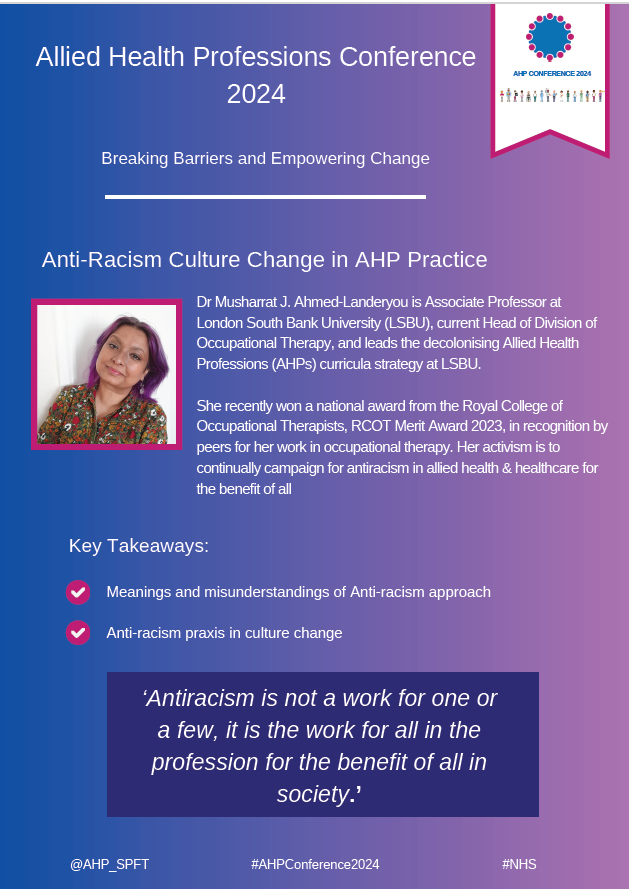 AHP_SPFT's tweet photo. Less than 24 hours until our #AHP Conference 2024 kicks off!

If you are joining us tomorrow, we have a fantastic line up of keynote speakers, workshop facilitators, presentations and posters to share with our AHP workforce🤗
#NHS #AHPs @SPFT_NHS @LecturerMish https://t.co/Yei4eCx2Qx