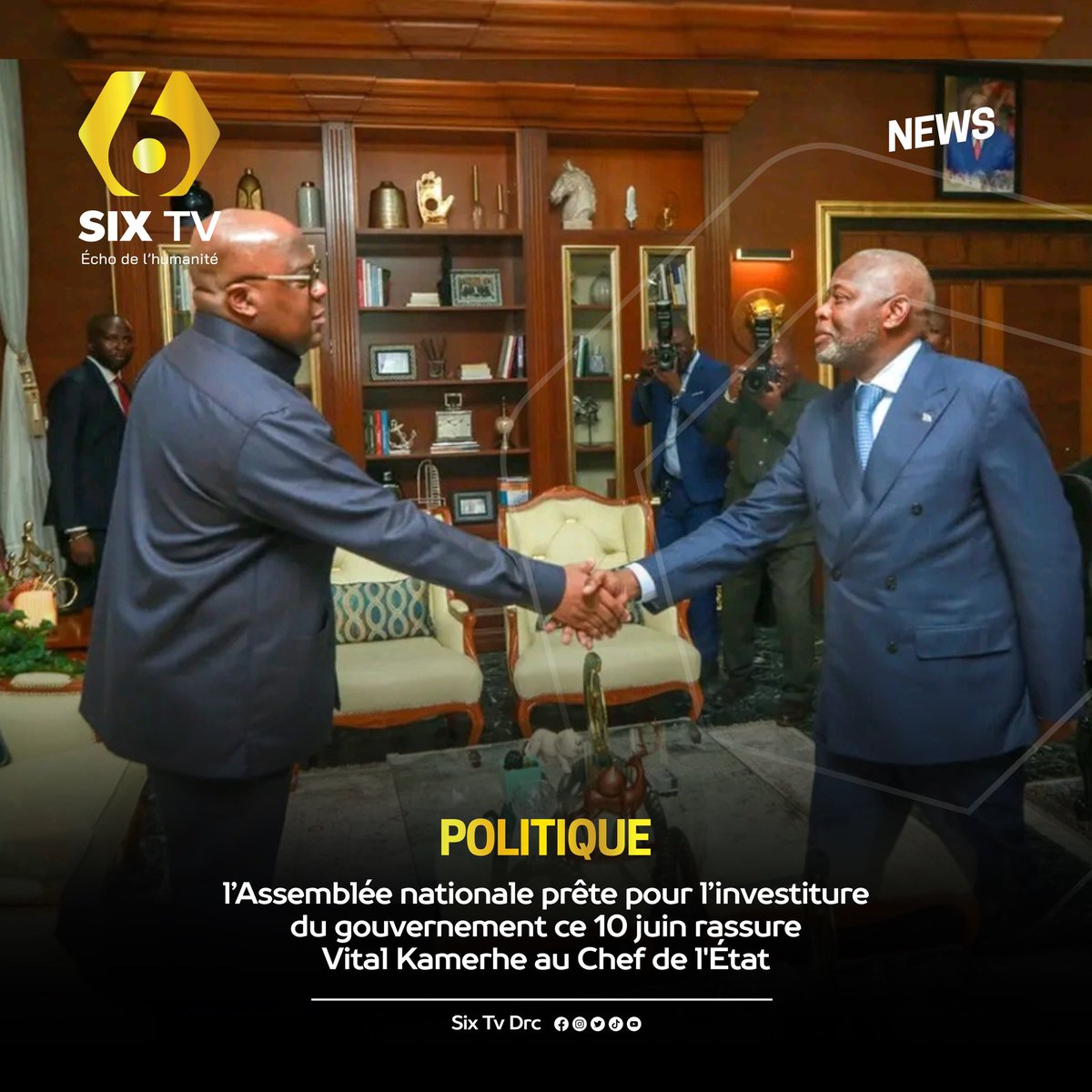rh_sarlu's tweet photo. VITAL KAMERHE : L’ASSEMBLÉE NATIONALE PRÊTE POUR L’INVESTITURE DU GOUVERNEMENT CE 10 JUIN
#sixtv https://t.co/DKxFJg7rxh