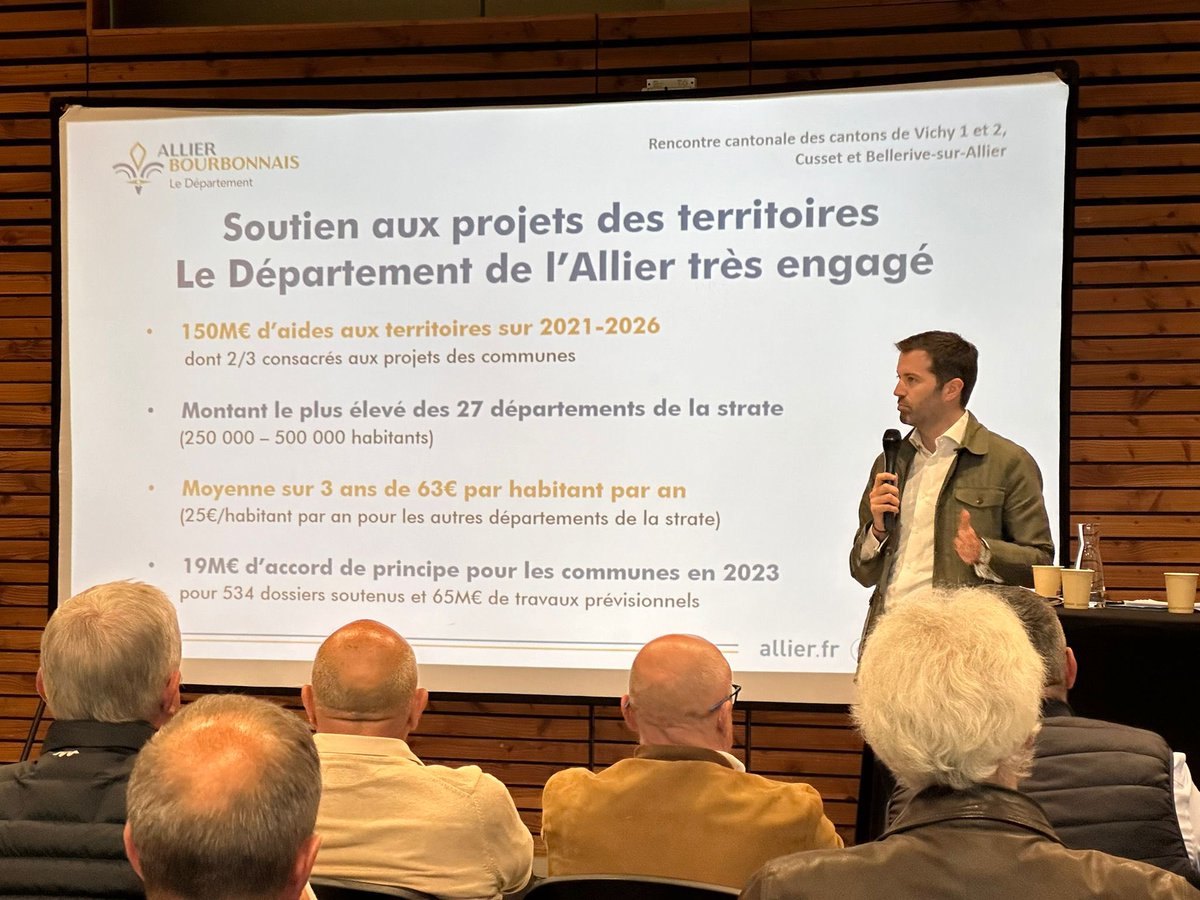URB_Allier's tweet photo. 🔵 À la rencontre des élus #Bourbonnais
Rencontre cantonale avec les #cantons de #Bellerive, #Cusset, #Vichy 1 et 2 à Abrest. Le président du @Allierdpt @claude_riboulet et les conseillers départementaux des cantons à l’écoute des communes et leurs élus. https://t.co/zzDeCK6vlJ