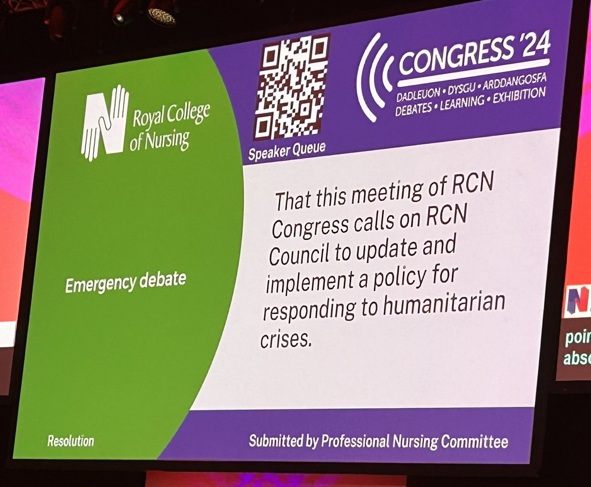 A intense and emotive start to the day today.  Very powerful discussions around both of these resolutions #RCN24