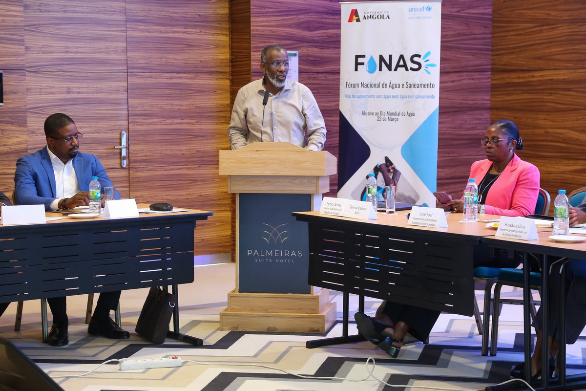 UNICEFAngola's tweet photo. The Workshop for Operationalizing the National Water and Sanitation Forum #FONAS.

With the implementation of the #FONAS, Angola highlights the commitment to improve coordination and engagement of key stakeholders to enhance results in the #WASH sector.

#MINAMB #MINEA https://t.co/7zi84rTZ9X