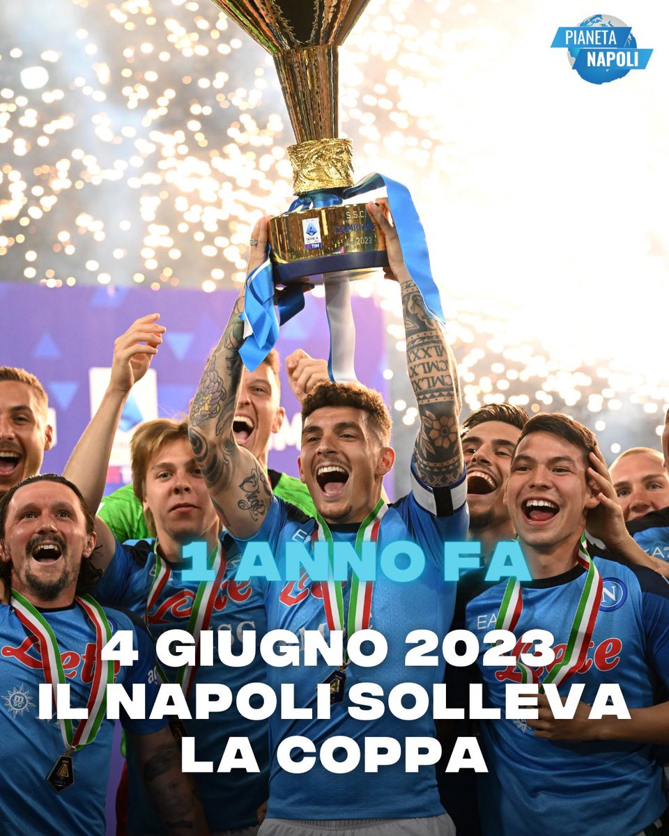 PianetaN's tweet image. 🏆4 GIUGNO 2023
🇮🇹Il #Napoli riceve lo scudetto celebrando la vittoria del titolo 

Un anno dopo sono cambiate molte cose… siete speranzosi per il futuro?