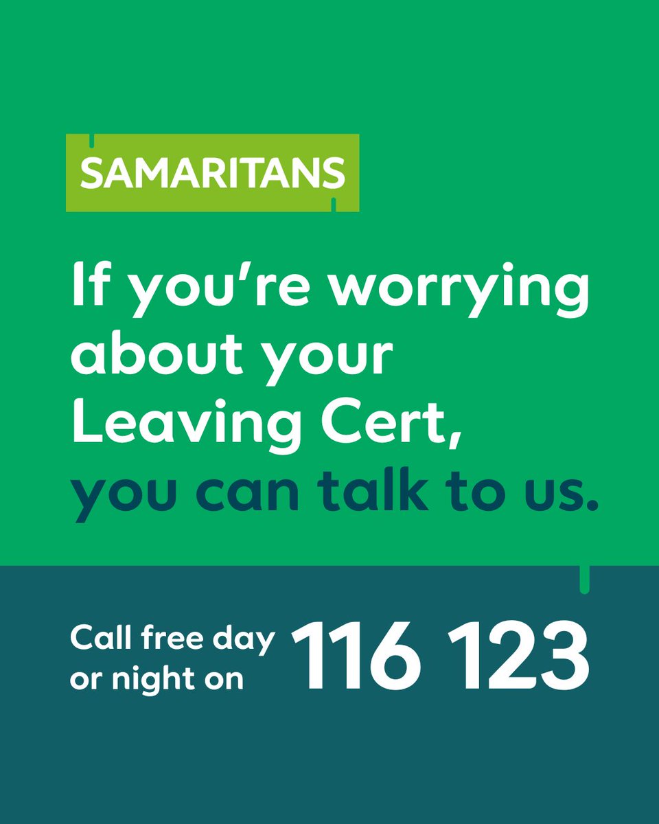 You can talk to us 24/7 about anything that's getting you down, including exam stress 💚

#LeavingCert