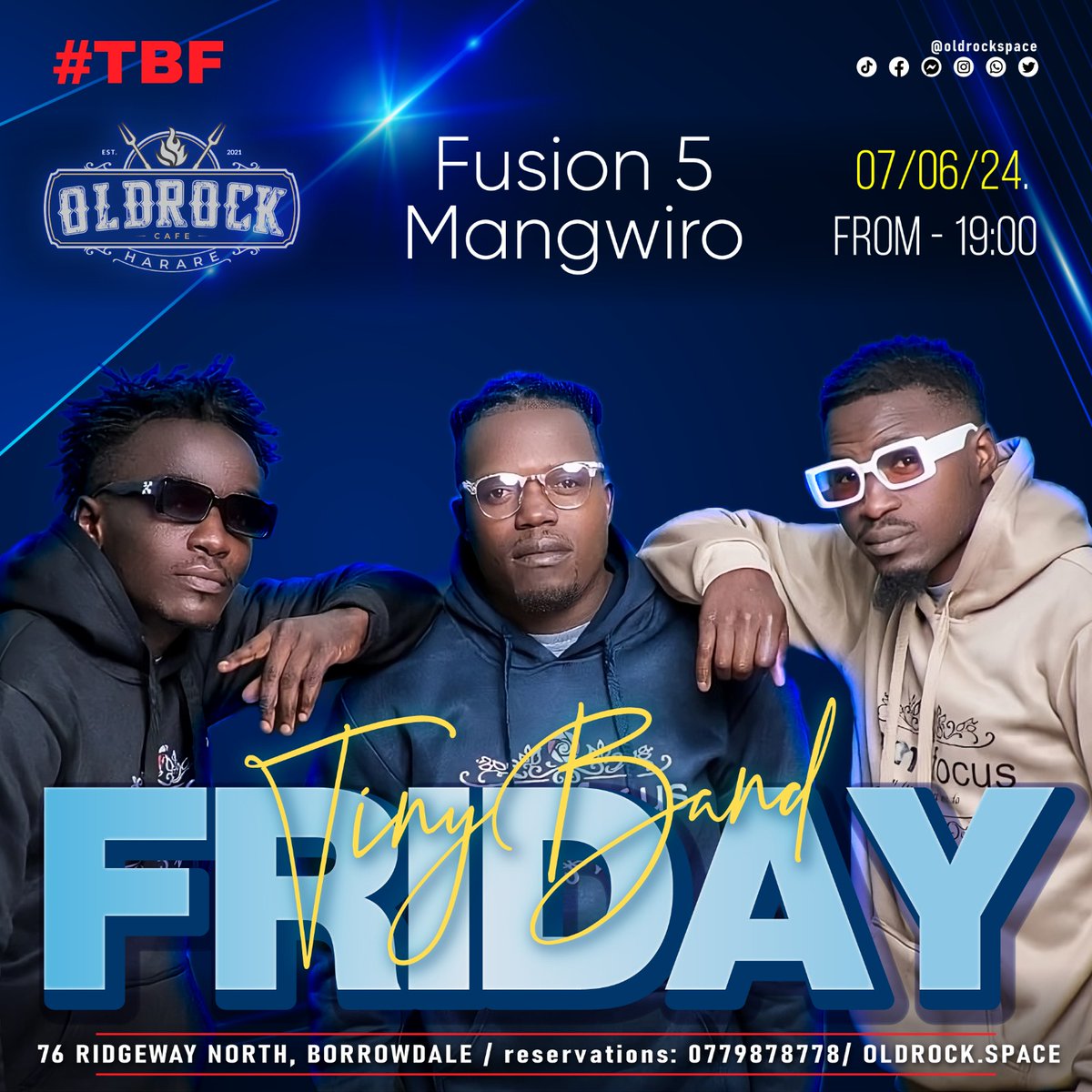 oldrockspace's tweet image. Don’t forget, Tiny Band Friday with Fusion5 Mangwiro is happening live this Friday 7, June.
#TinyBandFriday #OldRockCafe #LiveMusic #WinterWarmer #MbauraAvailable #Food #Drinks