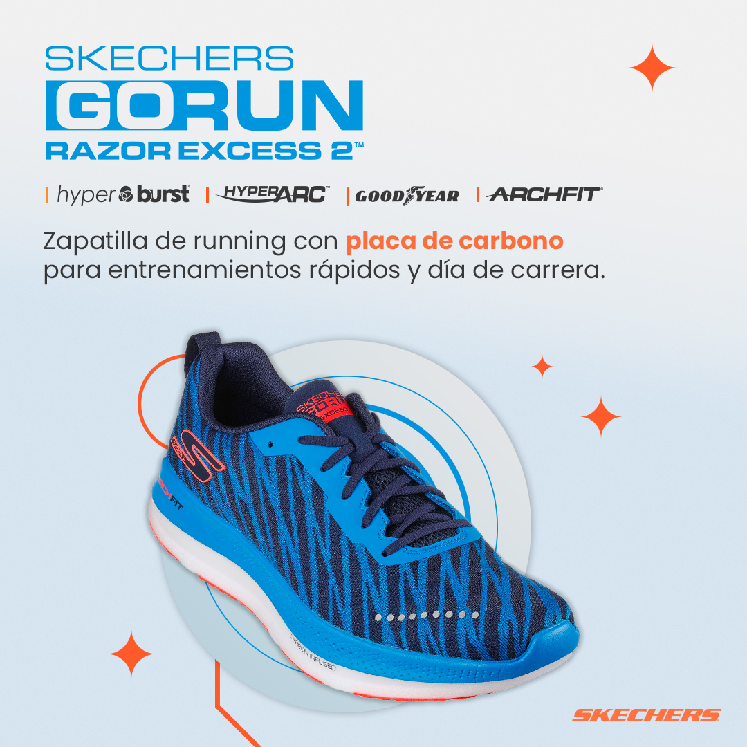 SkechersSpain's tweet photo. Las Skechers #GorunRazorExcess 2 tienen todo lo que buscas en unas zapatillas para hacer entrenamientos de calidad: eficiencia, agilidad y comodidad 🔝 #CorriendoConSkechers https://t.co/mOyHNatvwI