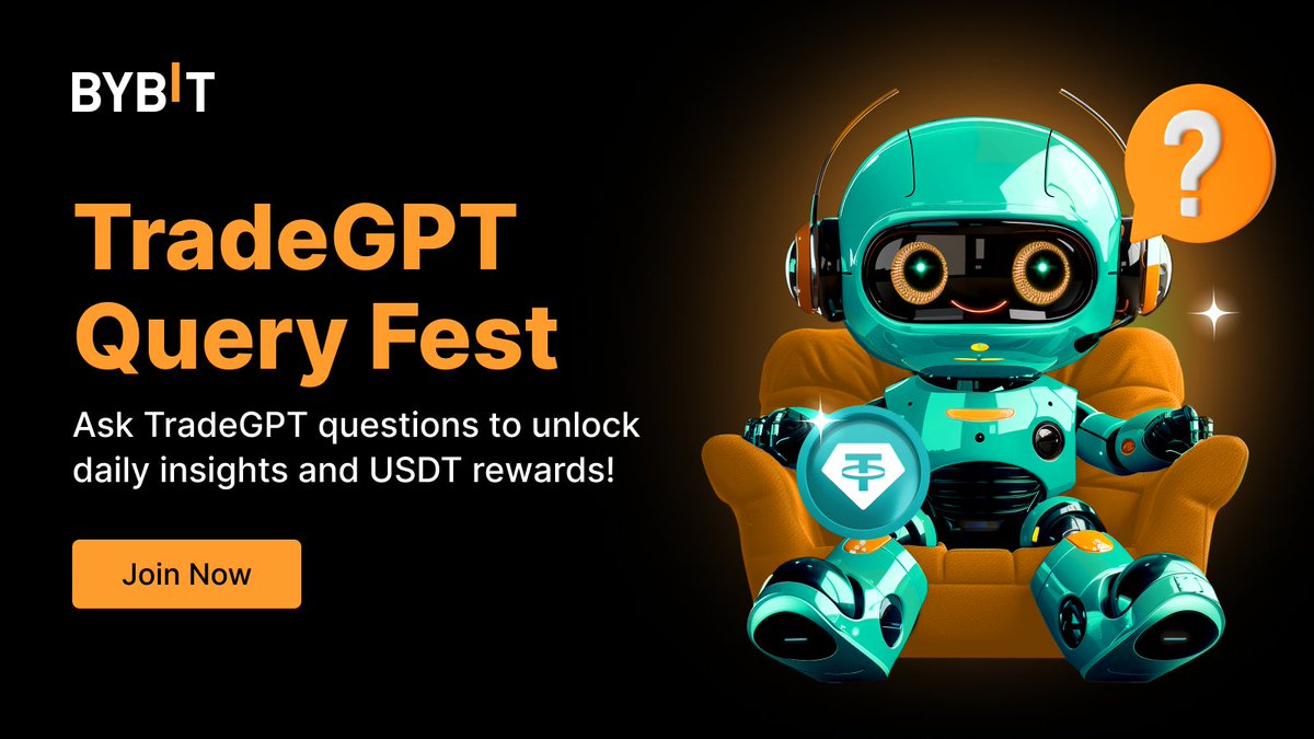 Bybit_Official's tweet image. TradeGPT Insights:  👀
Your personal AI investment assistant. Need suggestions about hot coins, market trends, trading strategies, technical analysis?

Share and Win 100 $USDT! 💸

Quote our official event post with a screenshot of your conversation with TradeGPT. Remember to add…