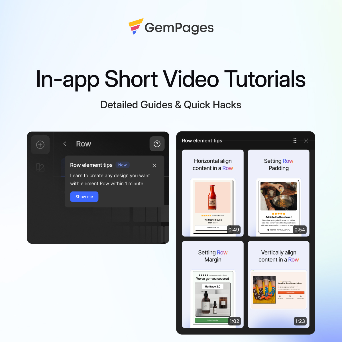 gempages's tweet image. 🌟Master anything in a minute! Our in-app video #tutorials make building with #GemPages fast, easy, and error-free.

➡️Learn to use every element and feature like a pro in under a minute. Try now: bit.ly/appstore-Gempa…