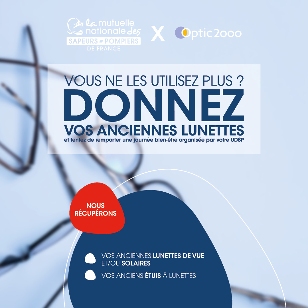 [UDSP ENGAGÉES] Soutenez le projet solidaire de la MNSPF et de son partenaire <a href="/optic2000/">Groupement Optic 2000</a>  "Donnez une seconde vie à vos lunettes" et tentez de remporter une journée Santé et Bien-être pour votre Union. Comment ?➡️ mnspf.fr/donnez-une-sec…
#udsp #pompiers #mutuelle #lunettes