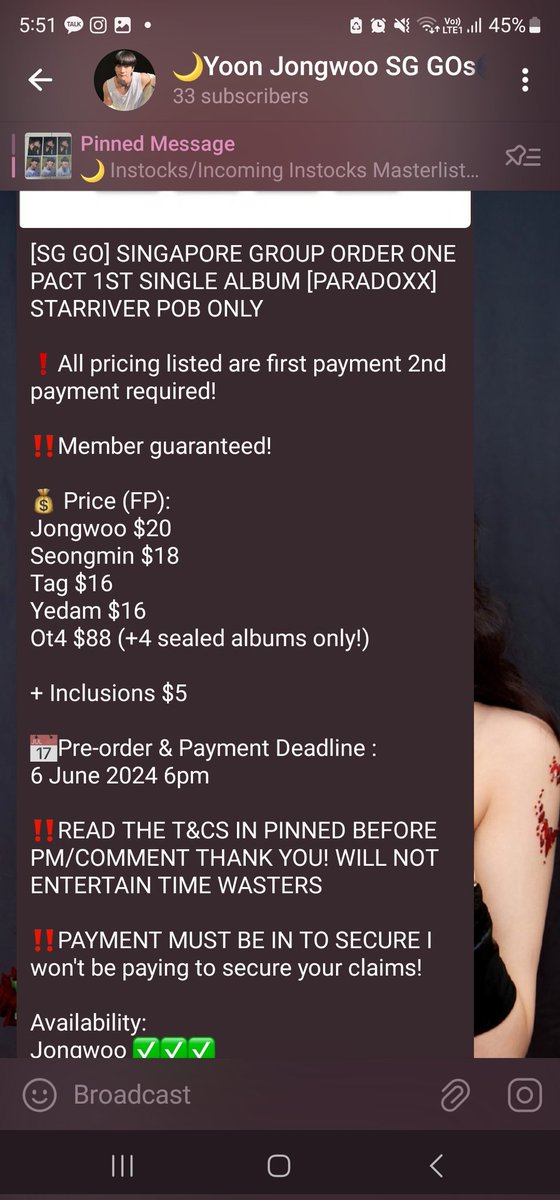 jongwoocafesg's tweet photo. *Note that all prices are without PayPal fees! And in SGD! Members are guaranteed and only 2 slots for jongwoo avail! https://t.co/niyESJIdDz