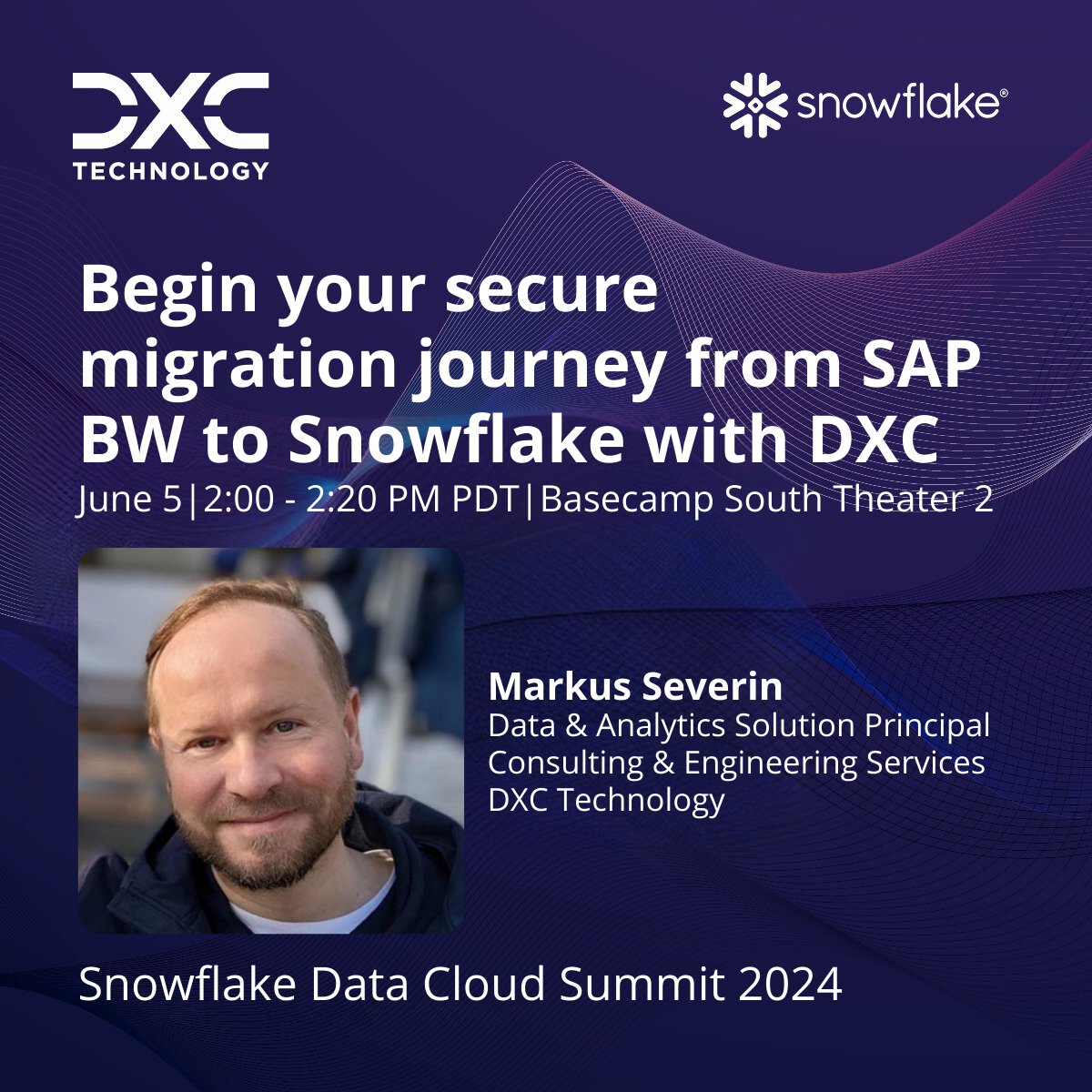 DXC Technology (@dxctechnology) on Twitter photo Join us at <a href="/SnowflakeDB/">SnowflakeDB</a> #DataCloudSummit 2024 for a session on secure migration journey by DXC's Markus Severin.
Learn how to optimize performance and unlock new data insights. Request a meeting with our experts: dxc.to/3x2ggKs
#DXCpartners #Data #SAP #Migration Join us at <a href="/SnowflakeDB/">SnowflakeDB</a> #DataCloudSummit 2024 for a session on secure migration journey by DXC's Markus Severin.
Learn how to optimize performance and unlock new data insights. Request a meeting with our experts: dxc.to/3x2ggKs
#DXCpartners #Data #SAP #Migration
