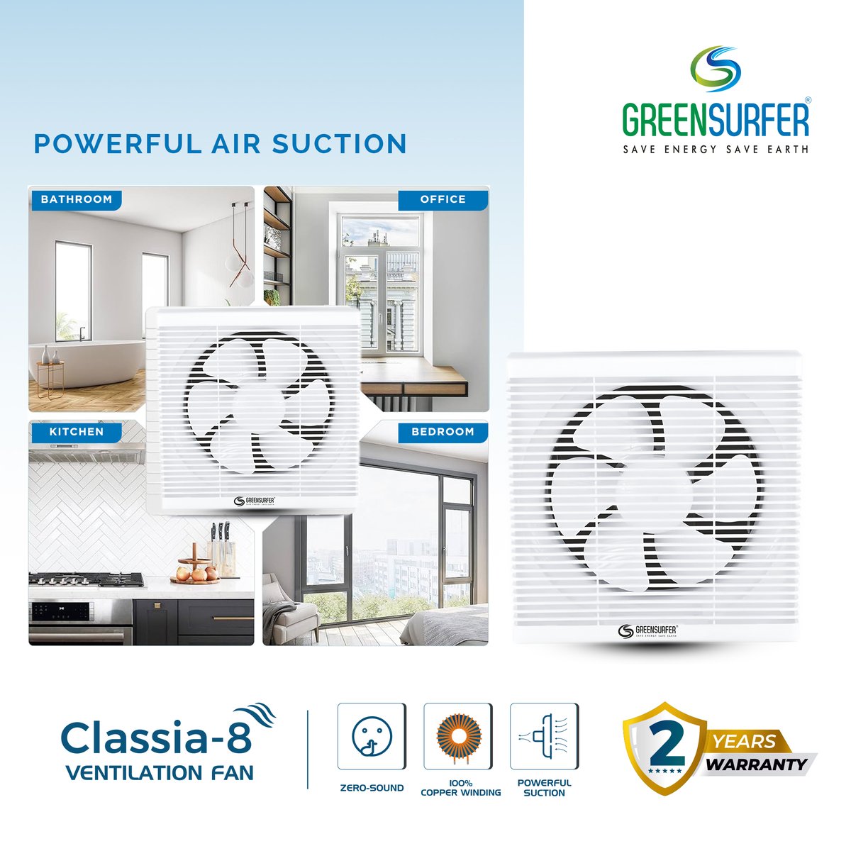 GreenSurferLED's tweet photo. Silent yet mighty, the Classia-8 Ventilation Fan boasts zero sound, 100% copper winding, and powerful suction. Say goodbye to noise and hello to superior performance!

To know more :
Contact us +91 7771808037, +91 9174003316

#vantilationfan #fan #exhaustfan #windowvantilation https://t.co/8EGywetztX